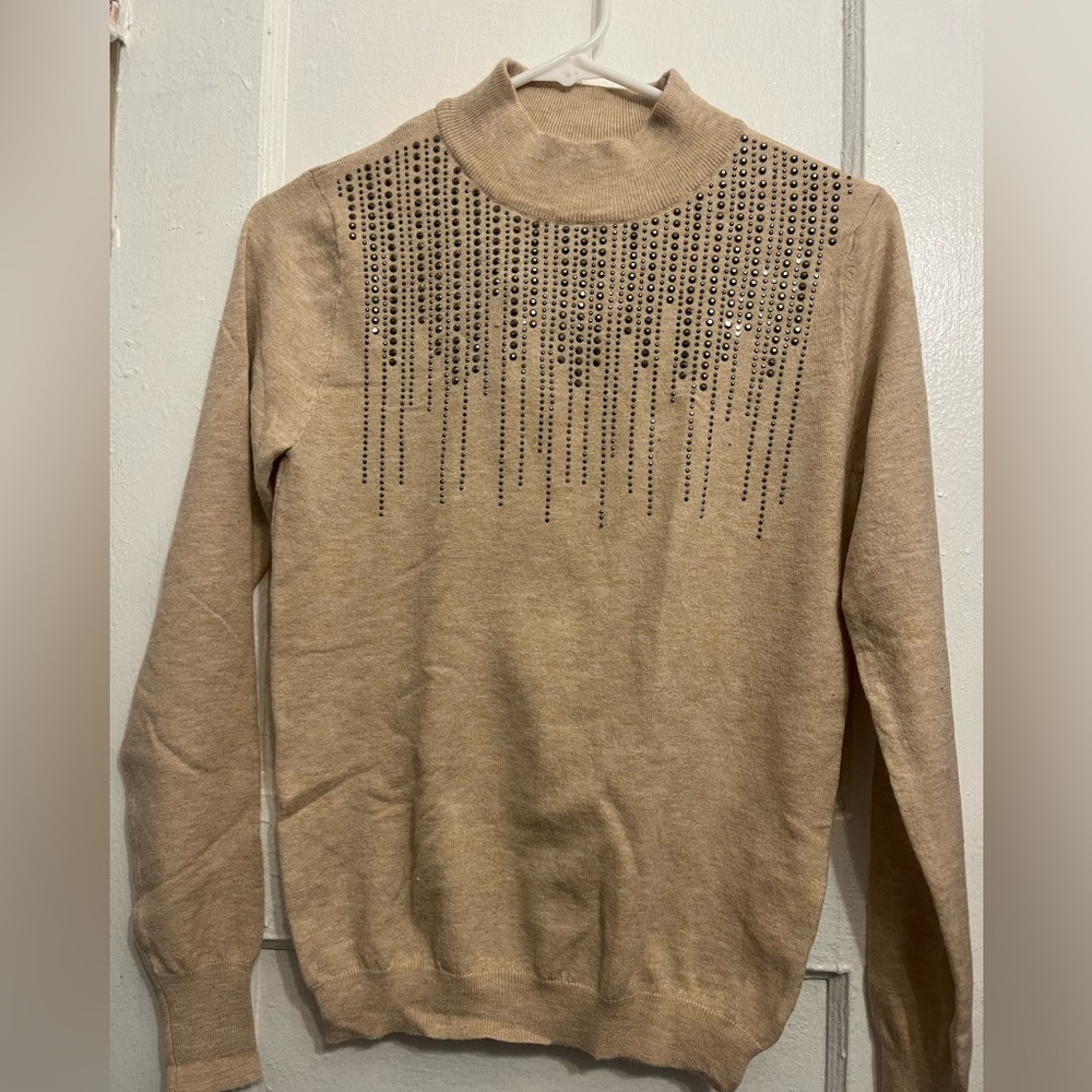Tan sparkly sweater